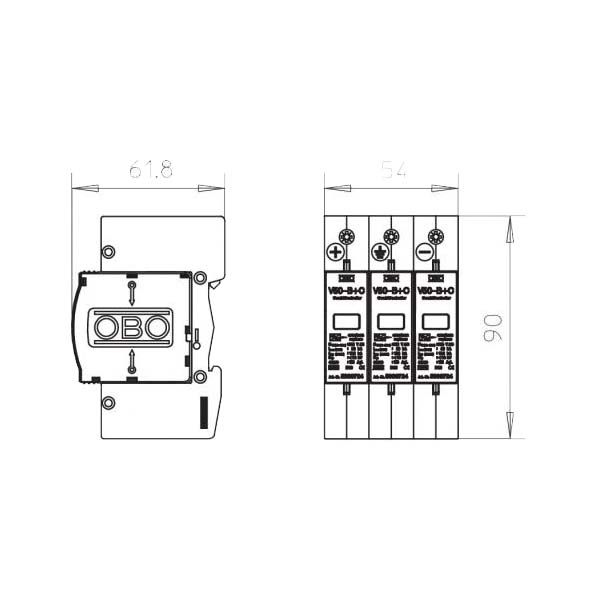 سرج ارستر فتوولتائیک تیپ 2+1، V50-B+C 3-PH600